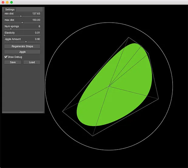 A debug image from an app showing how blobs are made.