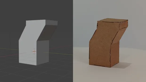 3D model vs completed paper shape